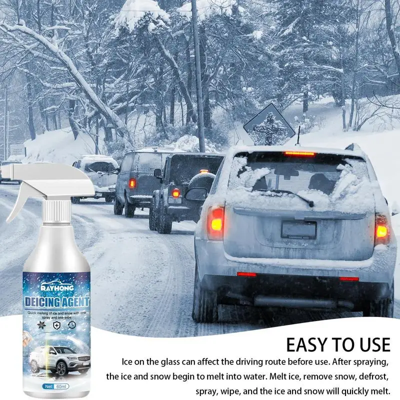 60ml Car Windshield Deicer Defroster Ice Remover Spray Car Window Ice Melting Agent Snow Ice Defrosting anti-snow agent