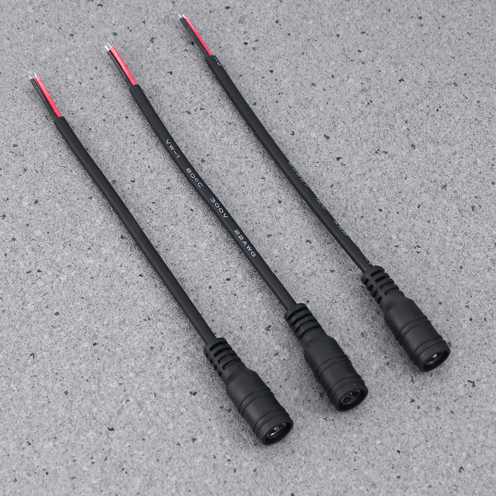 10Pcs 5.5x2.1mm Female 12V Power Connector Pigtail Cable for Dc LED Strip Cctv Security Camera Video Power Supply Custom Wiring