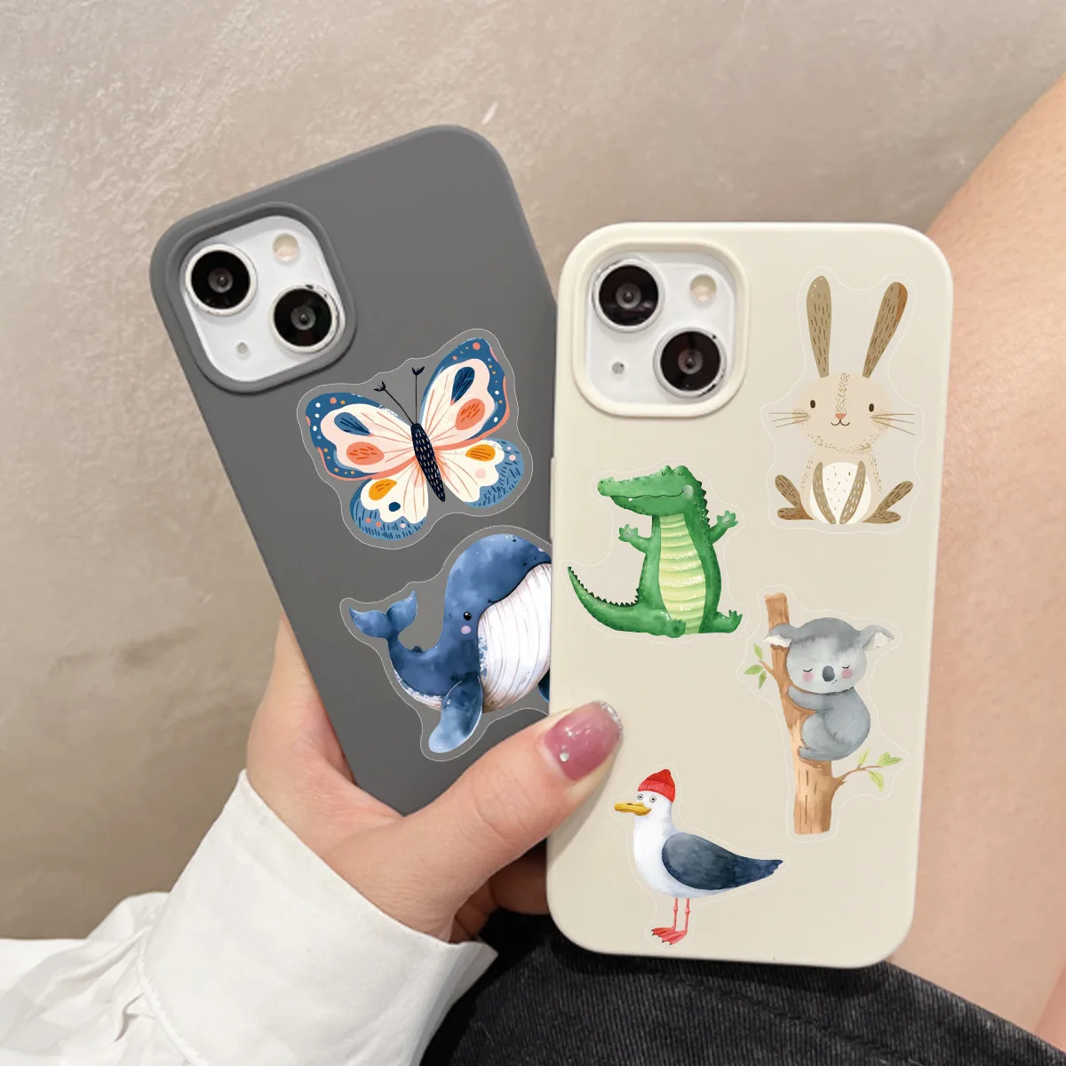 50Pcs Transparent PET Watercolor Animal Stickers DIY Luggage Skateboard Motorcycle Notebook Waterproof Stickers image 3
