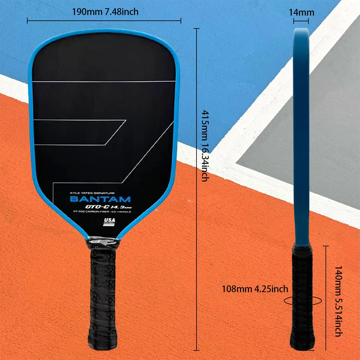 Paddletek Bantam Pickleball Paddle T700 Carbon Fiber Face for Maximum Spin - Image 6
