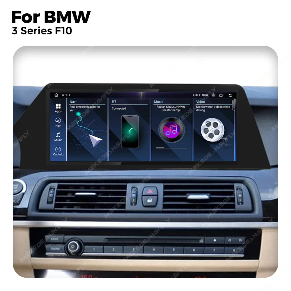 12.3-inch Android All in one For BMW 5 Series F10 NBT CIC Blade Screen Car radio Navigation GPS Carplay Android Auto 8Core 4G BT