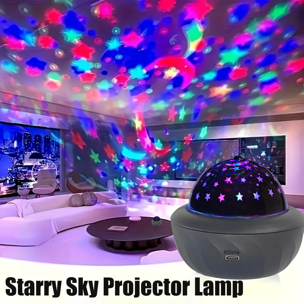

LED Starry Sky Projection Lamp Night Light RGB Crystal autorotation Night Light Colorful Lamp for Kids Bedroom Living Room Party