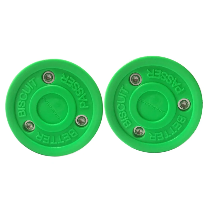 

Green Biscuit Roller Hockey Training Puck High Quality Plastic for Street Recreational Hockey and Off-Ice Practice 2/4/6Pcs