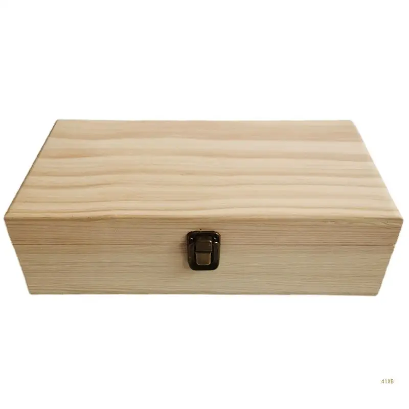 41XB 32 Grids Wooden Essential Oil Storage Box Solid Carrying for Case Holder Therapy Bottle Jewelry Organi