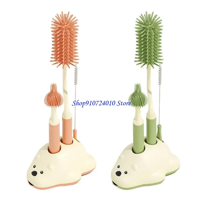 

77HD 4 шт. силиконовая щетка для детских бутылочек с очистителем сосков для кормления младенцев