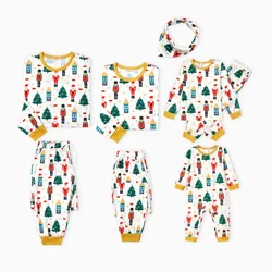 PatPat Christmas Pajamas Sets Family Matching Nutcracker Pattern Long Sleeves