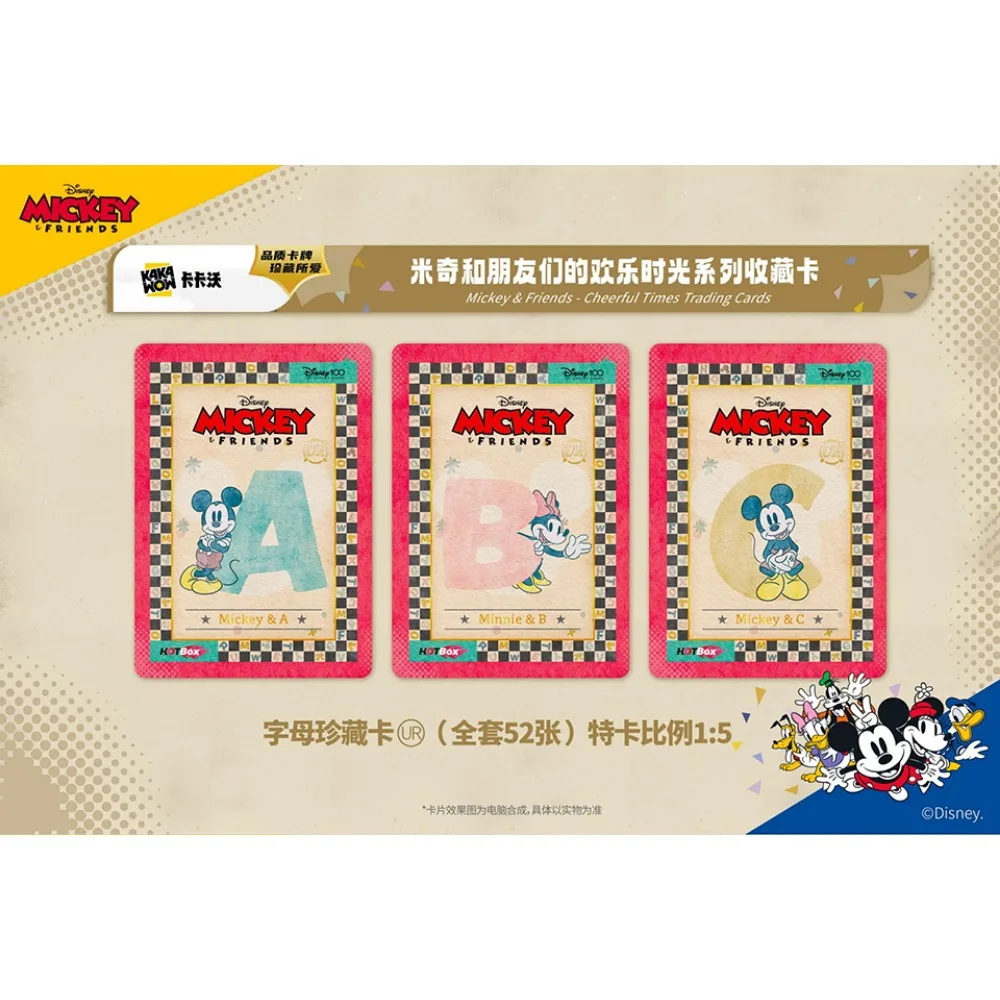 KAKAWOW Disney Mickey & Friends Card Minnie Daisy High-quality Cheerful Time Series English Letter Card Collection Children Gift