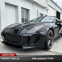 Carbon Fiber Front Grille Cover Replacement Tools Accessories Car Body Kit For Jaguar F-TYPE 2013 2014 2015 2016 2 Door Coupe