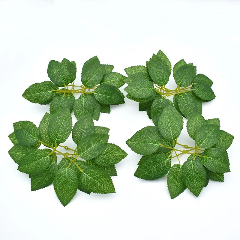 20pcs/120 Heads Silk Leaf-Shaped Green Lvy Leaves Artificial Flower For Wedding Decoration DIY Wreath Scrapbooking Fake Flowers