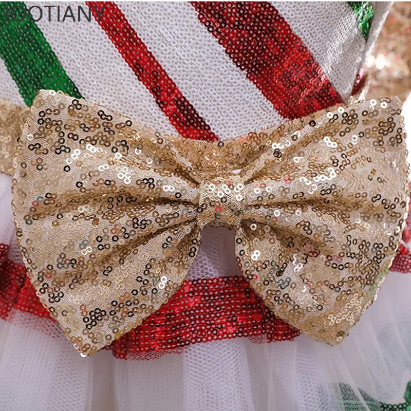 فستان زفاف للأطفال من CosplayPrincess مخطط مع فستان بفيونكة ترتر، فستان حفلات للفتيات، أداء مسرحي باليه