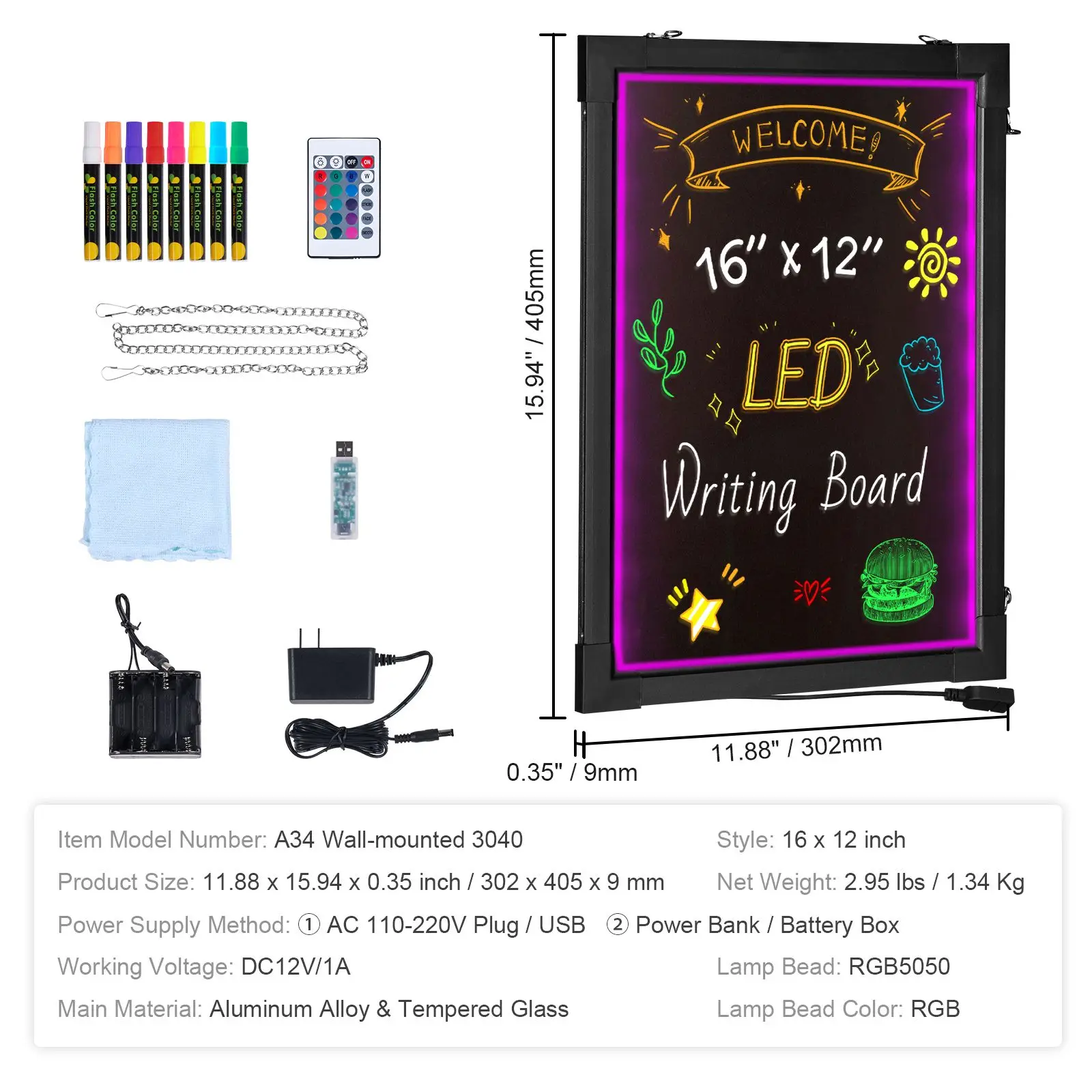 LED Message Writing Board, 16