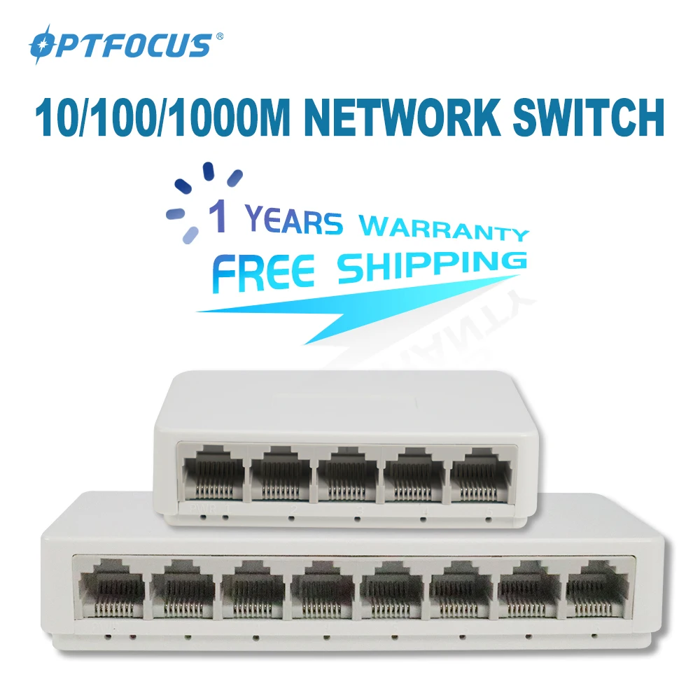 OPTFOCUS 5 8 Ports UTP RJ45 Gigabit Ethernet Switch 1000 Mbps Mini Network Switches LAN Ethernet Splitter Lan Hub Switch