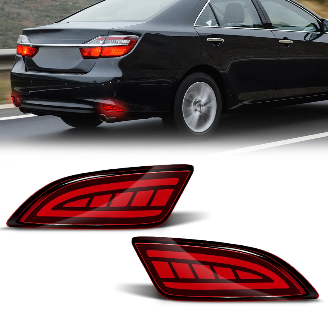 

Светодиодный стоп-сигнал для Toyota Camry 2015 2016, задний бампер, лампа заднего хода, указатель поворота, задний фонарь в сборе