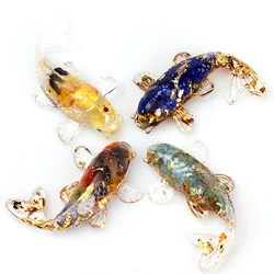 Beautiful Lucky Koi Fish Figurines Ornaments Artificial Transparent Epoxy Resin Crystal Mini Fishes Desk Decoration Friend Gift