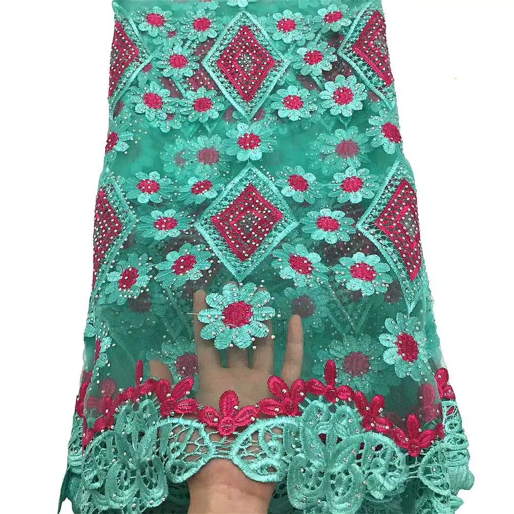 

Latest Stones African Lace 2022 French Nigerian Lace Fabric Bridal High Quality Swiss Net Tulle Lace Fabric For Wedding Party