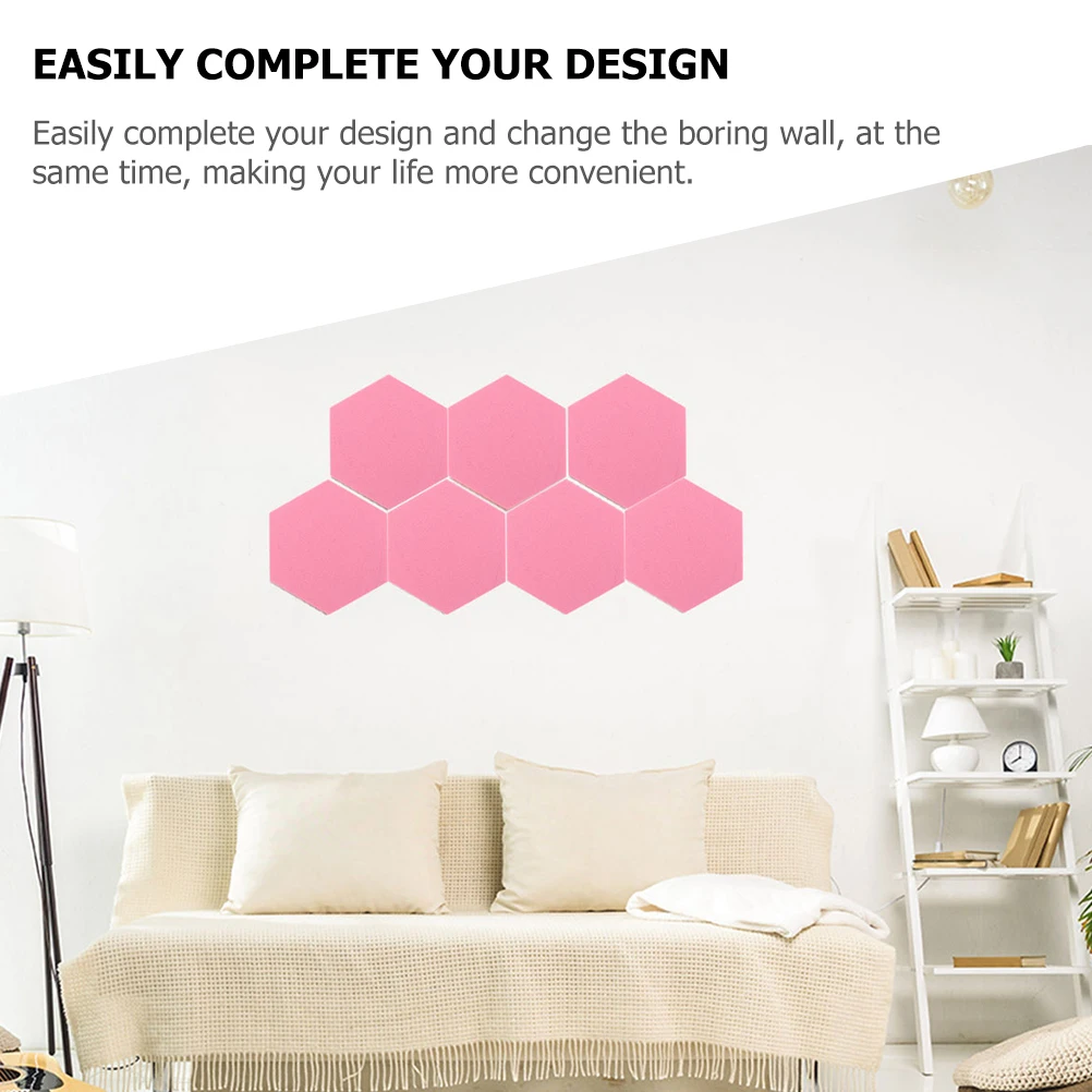 

10pcs Hexagon Felt Wall Decor Soundproof Bulletin Board for Home Office School Green Memo Notice Display
