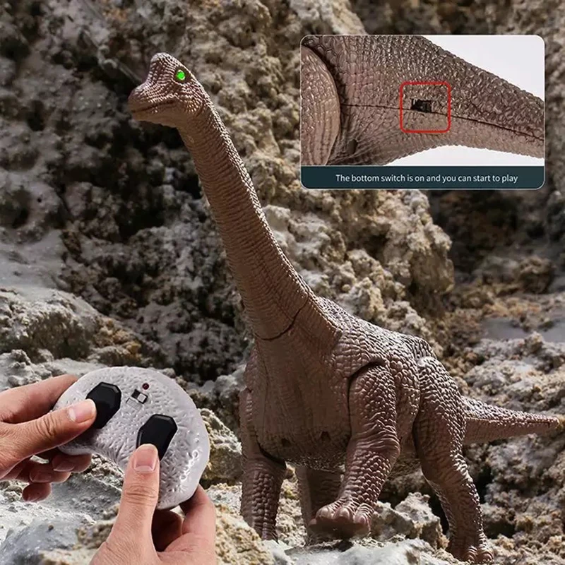 RC Dinosaur Kids Toy Remote Control Dinosaur With Light Electric Toy Radio-Controlled Animal Children Birthday Gift Ankylosaurus