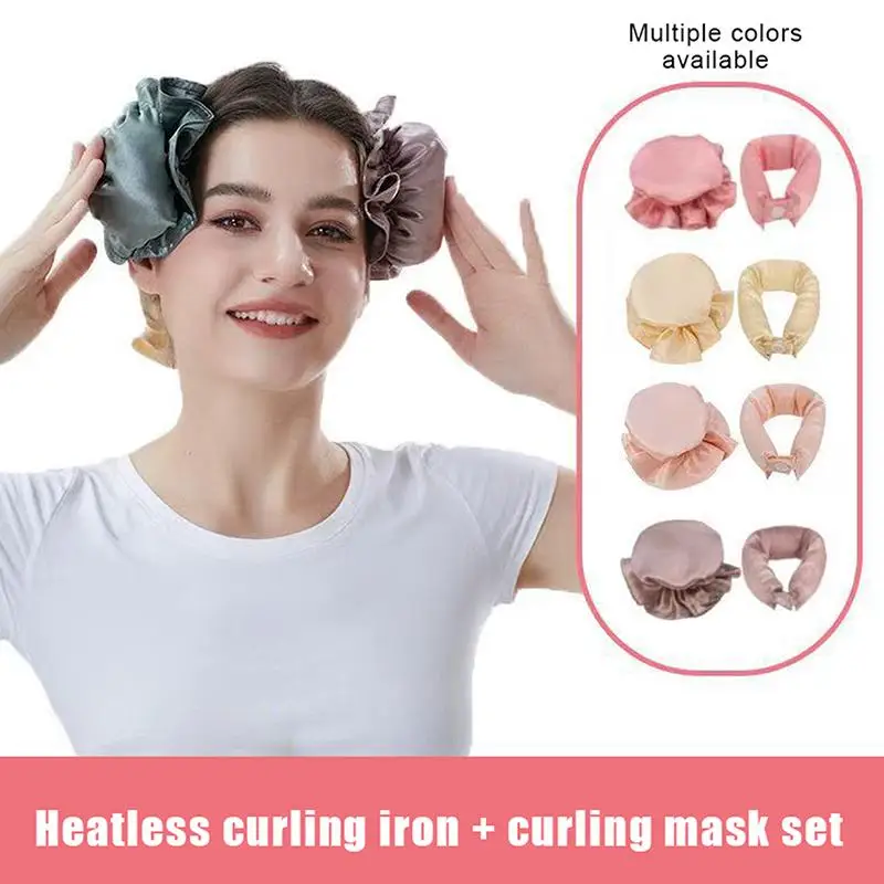 1Pcs Satin Heatless Hair Curler,Hair Rollers Heatless Curls With Hair Caps,Soft Heatless Curling Rod Headband For Long Hair
