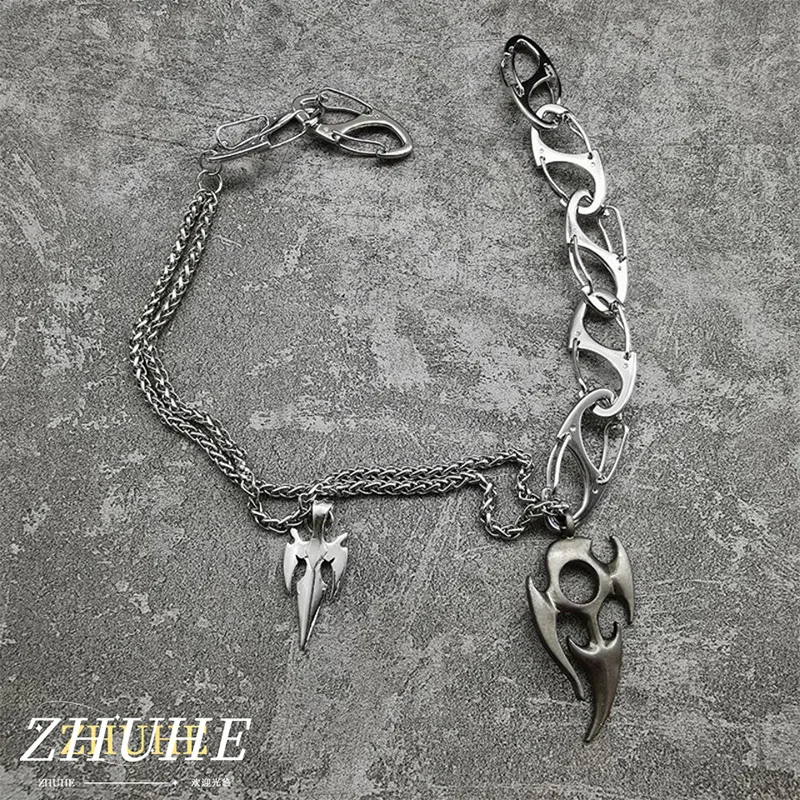 

ZHUHE Flame Multi-layer Necklace Cyberpunk Style For Women Men's Jewelry Accessories Party Gifts