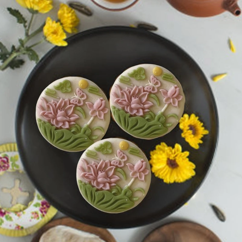 플라스틱 Mooncakes 금형 베이킹 매니아 Dropship을위한 스탬프가있는 실용적인 과자 금형