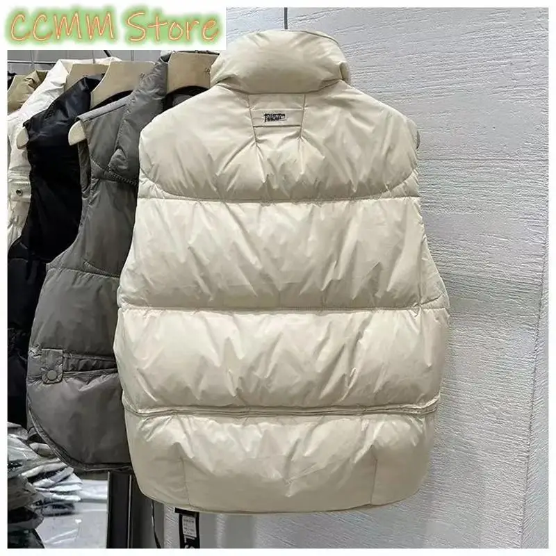 Women's Short Down Cotton Vest Jackets Spring Autumn Loose Sleeveless Coat Warm Tank Waistcoat New Female Outerwear Tops