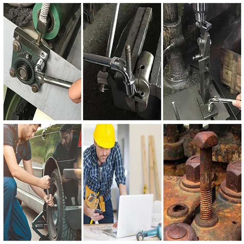Imagem -06 - Cabeça Dupla Hexagonal Soquete Sleeve Spanner em Forma de l Chave Tubo Ferramentas de Reparação Manual do Carro mm mm mm mm 10 mm 11 mm 12 mm 13 Milímetros 14 Milímetros 15 Milímetros