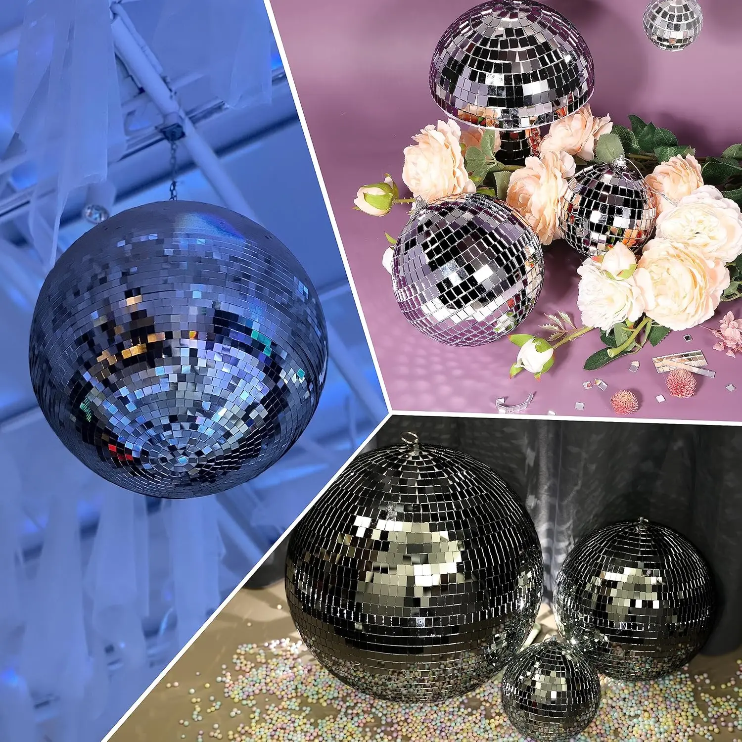 PCS Disco Tiles, 5 x 5 mm Self-Adhesive Disco Ball Stickers | Real Glass Mirror Tiles for Crafts