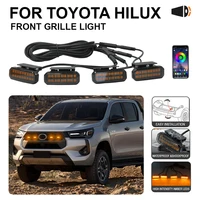 Para Toyota Hilux Revo rejilla central de coche pequeña luz amarilla color único snap LED modelos impermeables de alto brillo