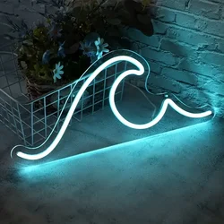 Wave Neon Sign for Wall, Wave Led Neon Light Sign,Sea Beach Party Surf Ocean Kid’s Bedroom Birthday Gift Home Dorm Game Room
