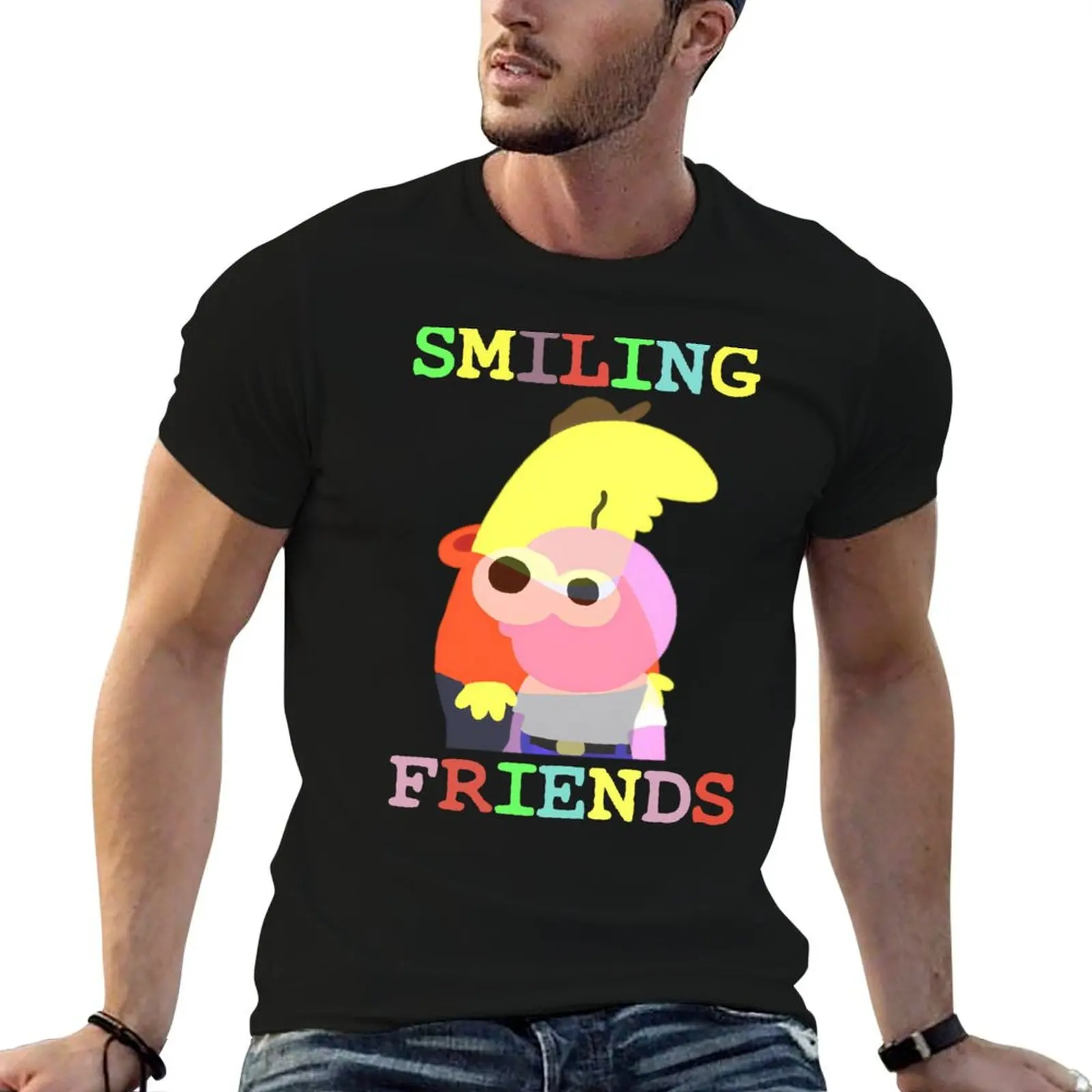 

Smiling Friends T-Shirt t shirts for man pack white cotton tshirt 100% T-Shirt