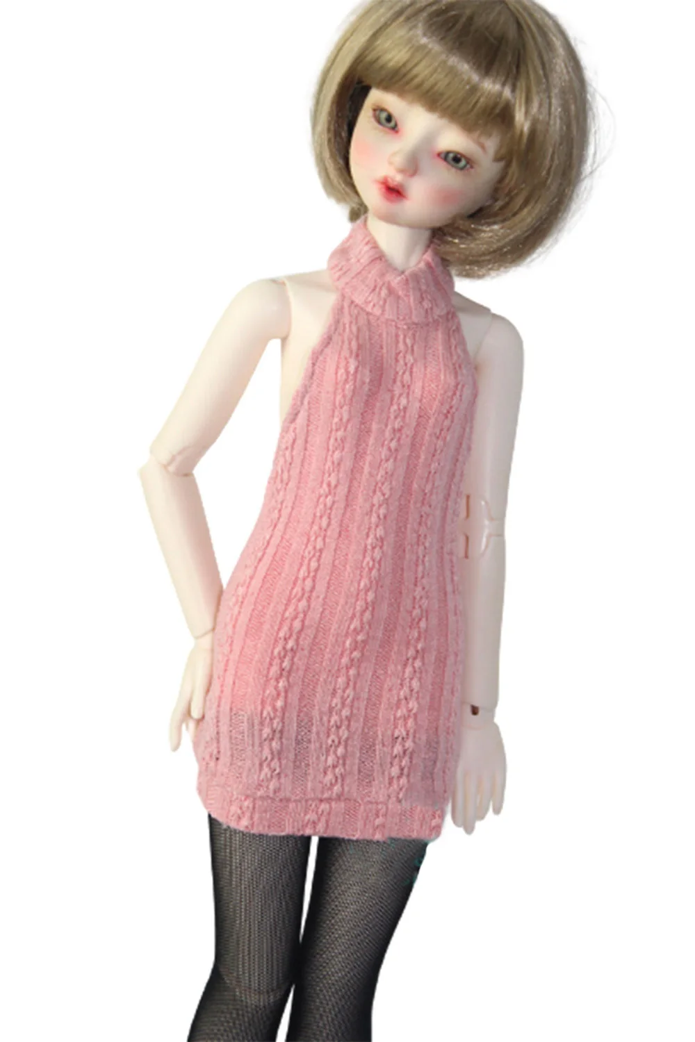Roupas de bonecas bjd para 43-45cm 1/4 msd moda suéter com gola halter presentes para meninas