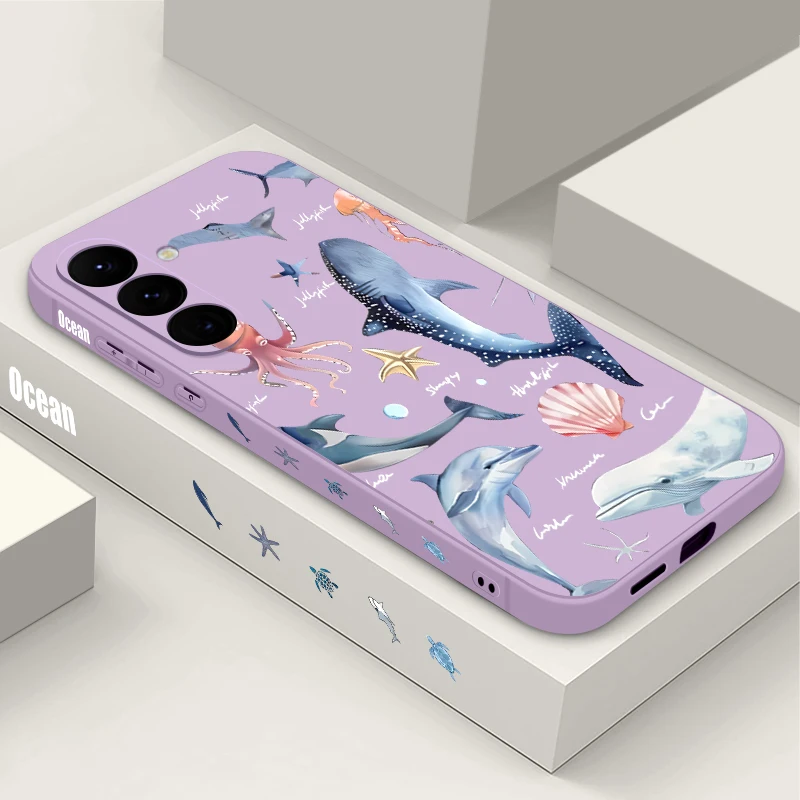 Little Whale Dolphin Design Handyhülle für Samsung Galaxy S25 FE S24 S22 S23 Ultra Plus A56 A17 A16 A36 A55 A54 A15 5G TPU Cover