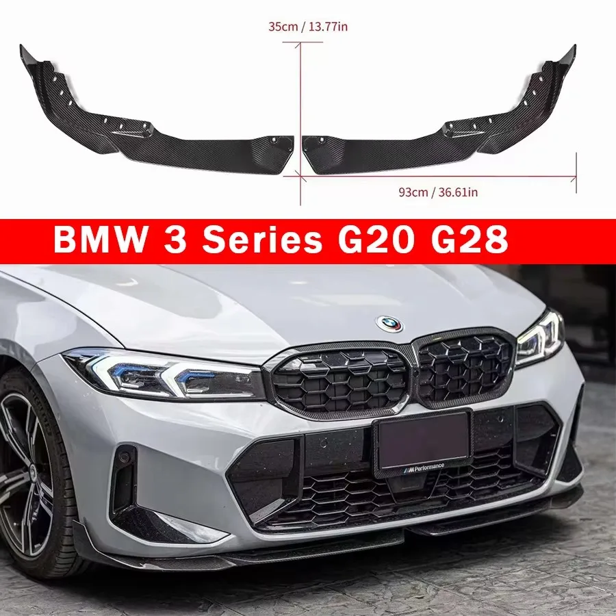 For BMW 3 Series G20 G28 2023+ Carbon Fiber Front lip Car Front Bumper Diverter Spoiler Diffuser Front lip chin Upgrade body kit