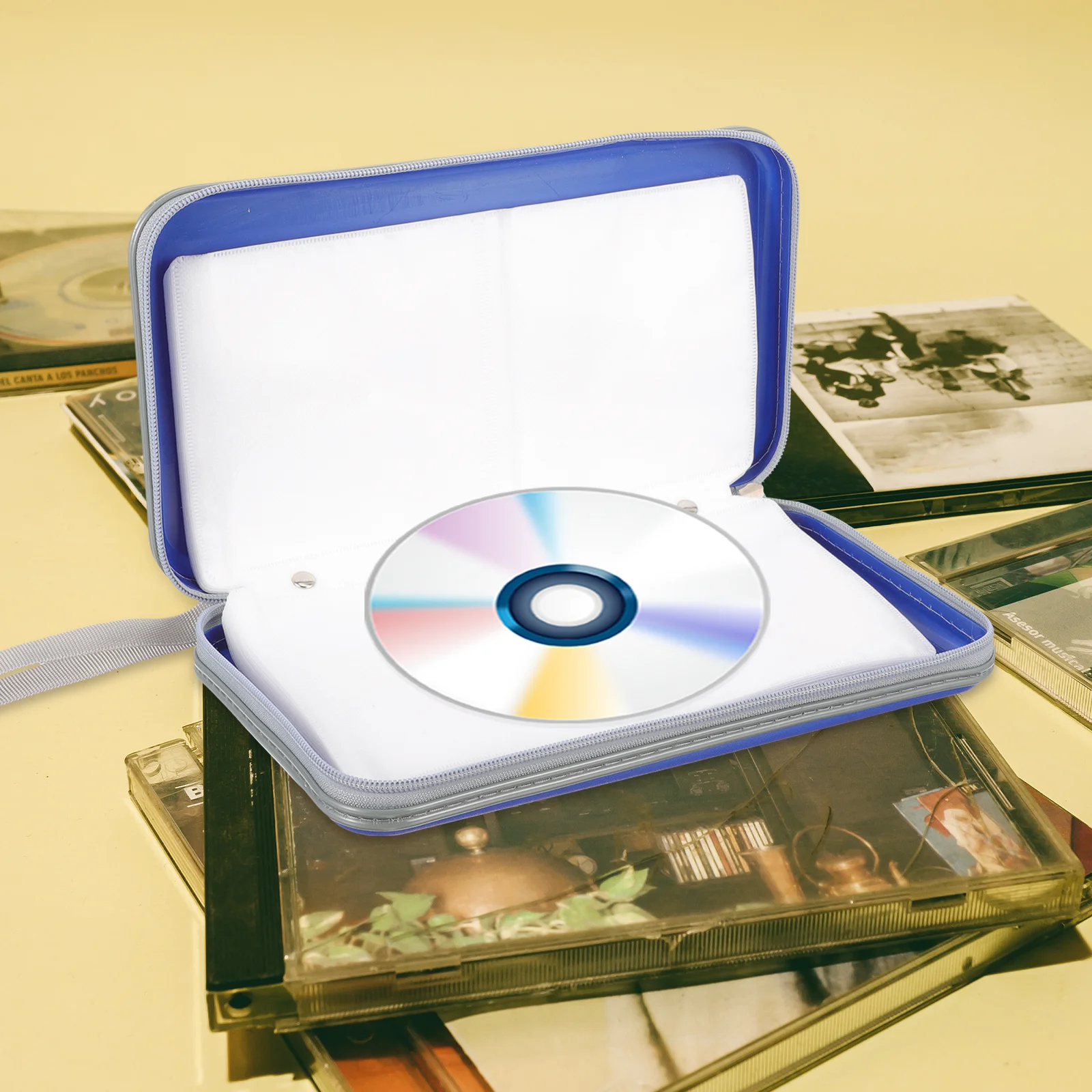 

1pc Case Large Capacity Dvd Organizer Portable Disc Storage Pouch Lightweight Cd Wallet Zipper Cd Holder For Car