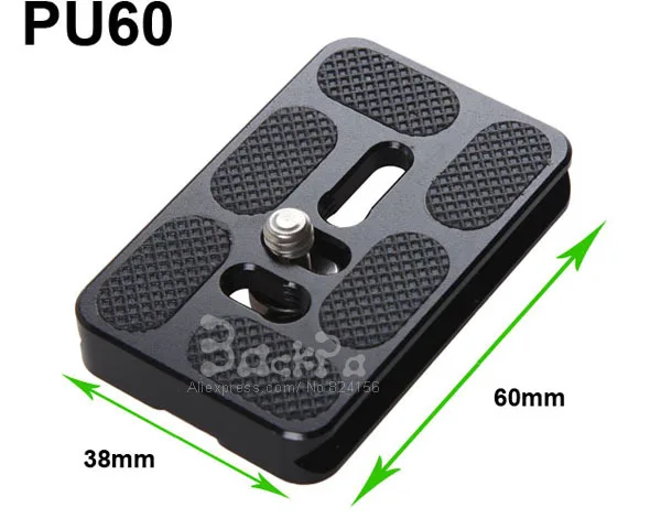 PU-60 Quick Release Plate 38 X 60mm with 1/4' Screw Mount for Benro Arca-Swiss Tripod Ballhead