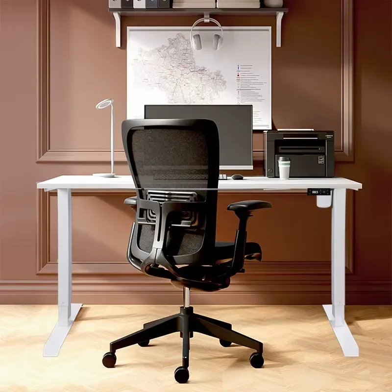 Electric Standing Desk Telescopic Stainless Steel Height Adjustable Sit Stand Desk 2 Stage Smart Office Table 100kg Load