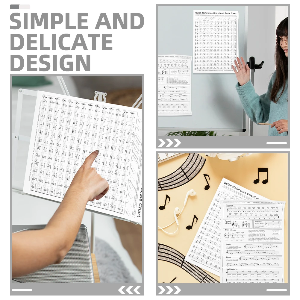 

Harp Chord Diagram Chart for Beginner Small Portable Finger Practice Poster Score Coated Paper Music Theory Learning Tool