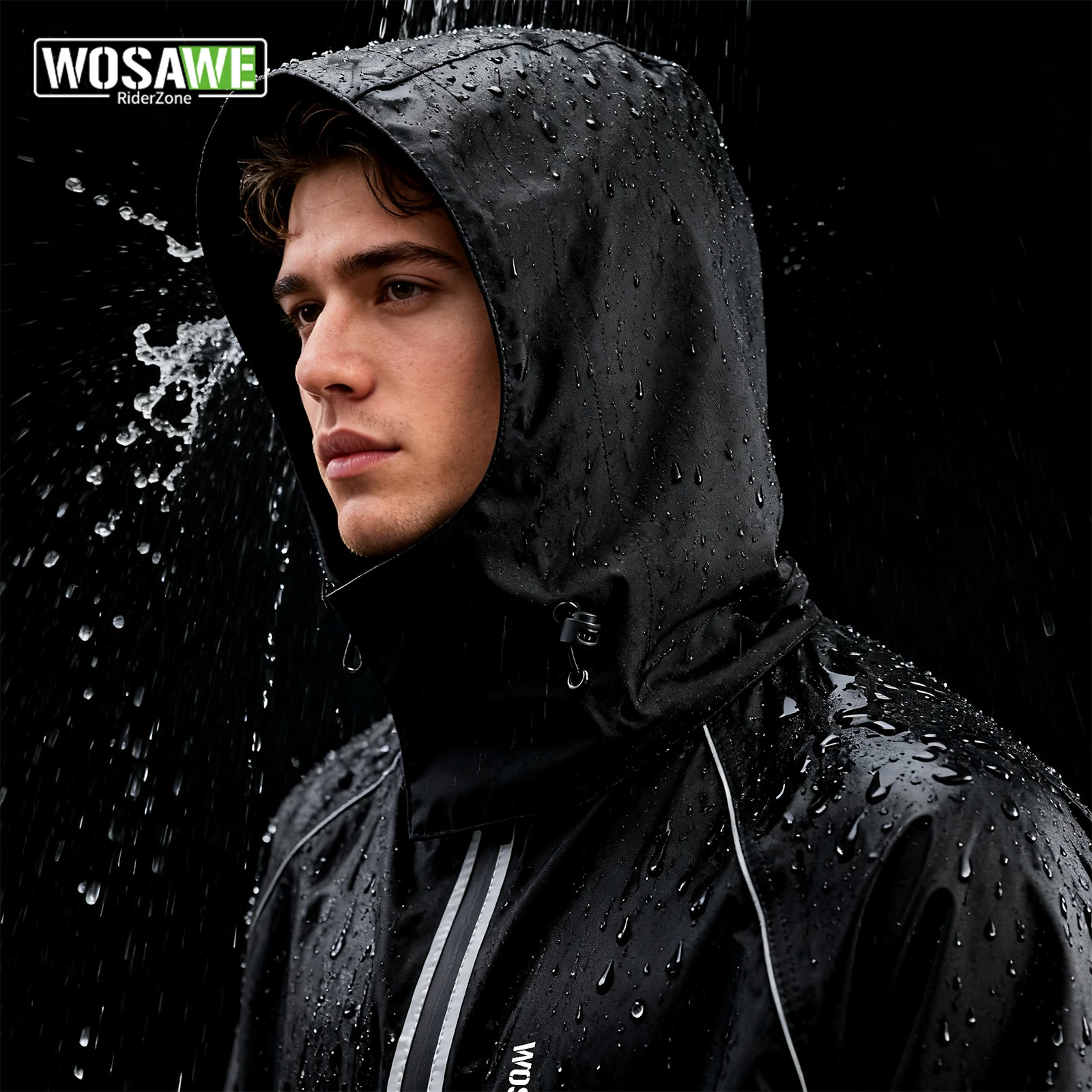 

WOSAWE мотоциклетный плащ светоотражающая непромокаемая куртка с капюшоном для мужчин и женщин дождевик водонепроницаемая ветровка для мотоциклиста