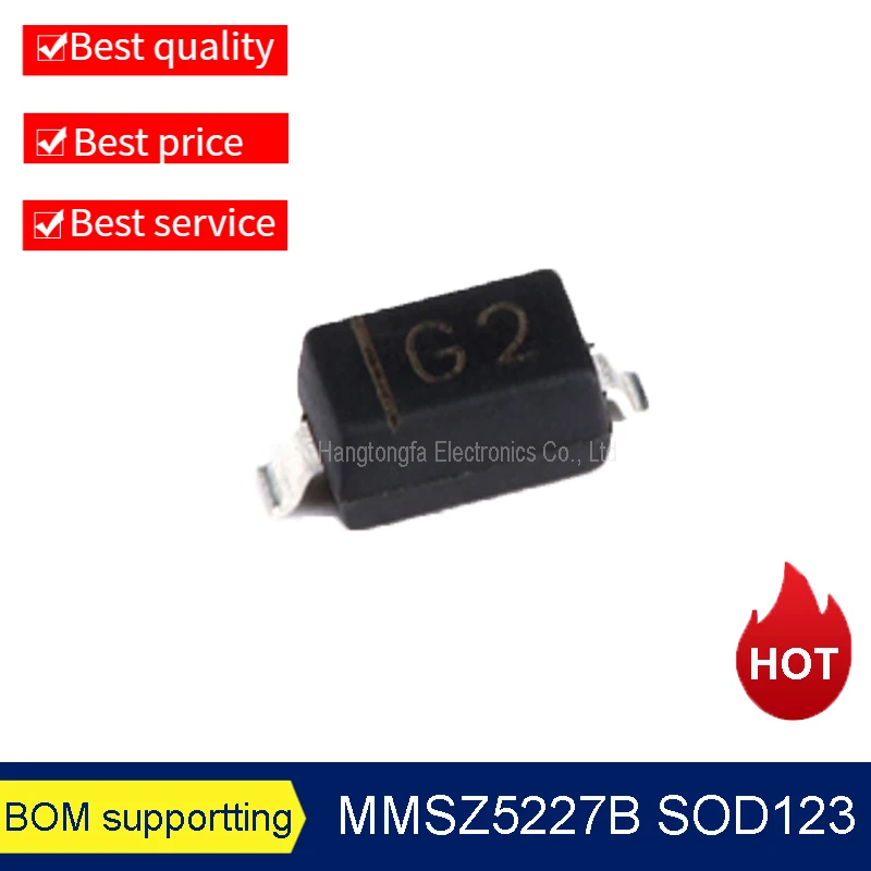 3000PCS/LOT MMSZ5227B MMSZ5227 Marking G2 SMD 3.6V 350mW 1206 Zener Diode NEW A REEL