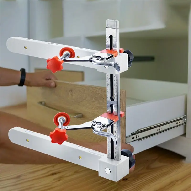 A68P-1Pc Drawer Slide Clamp With Wrench Clamp And Magnetic Engraved Dual Scale Markings Multifunctional Woodworking Tools