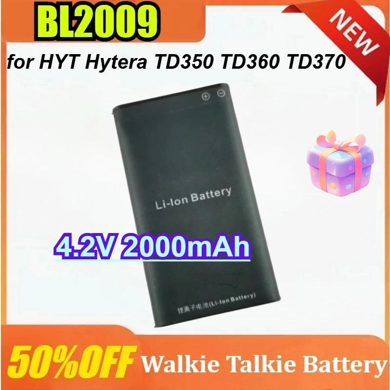 

New BL2009 4.2V 2000mAh for HYT Hytera TD350 TD360 TD370 Walkie-talkie Battery