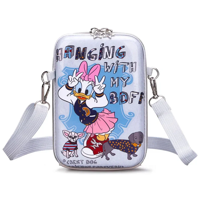 Disney Mickey Minnie Mouse Crossbody Bag Phone Pouch Cartoon Sweet Kids Messenger Bags Coin Purse Earphone Key Storage Wallet