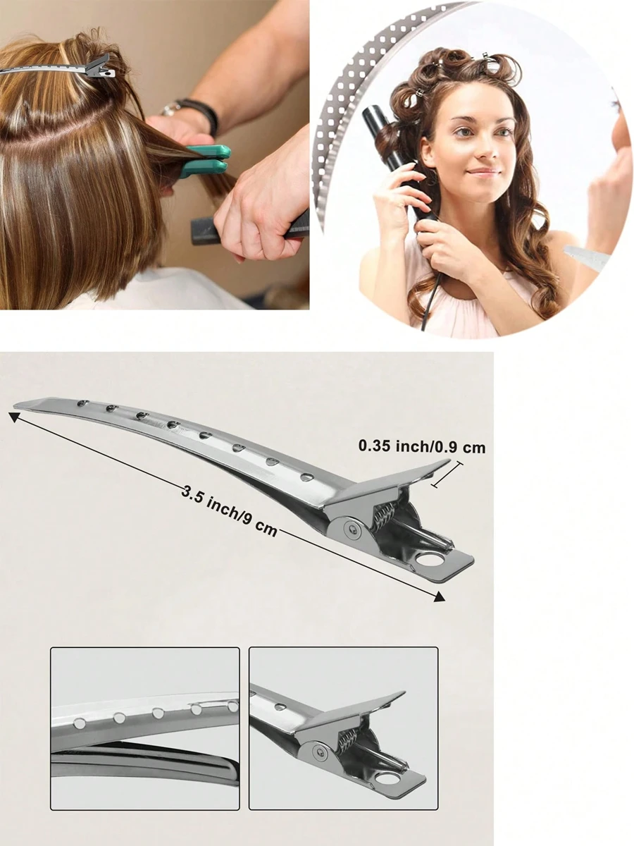 60-delige metalen eendenbek haarclips krullend haar stylingtools konijnenbont wortel kapsalon haar knippen stylingtools - afbeelding 2