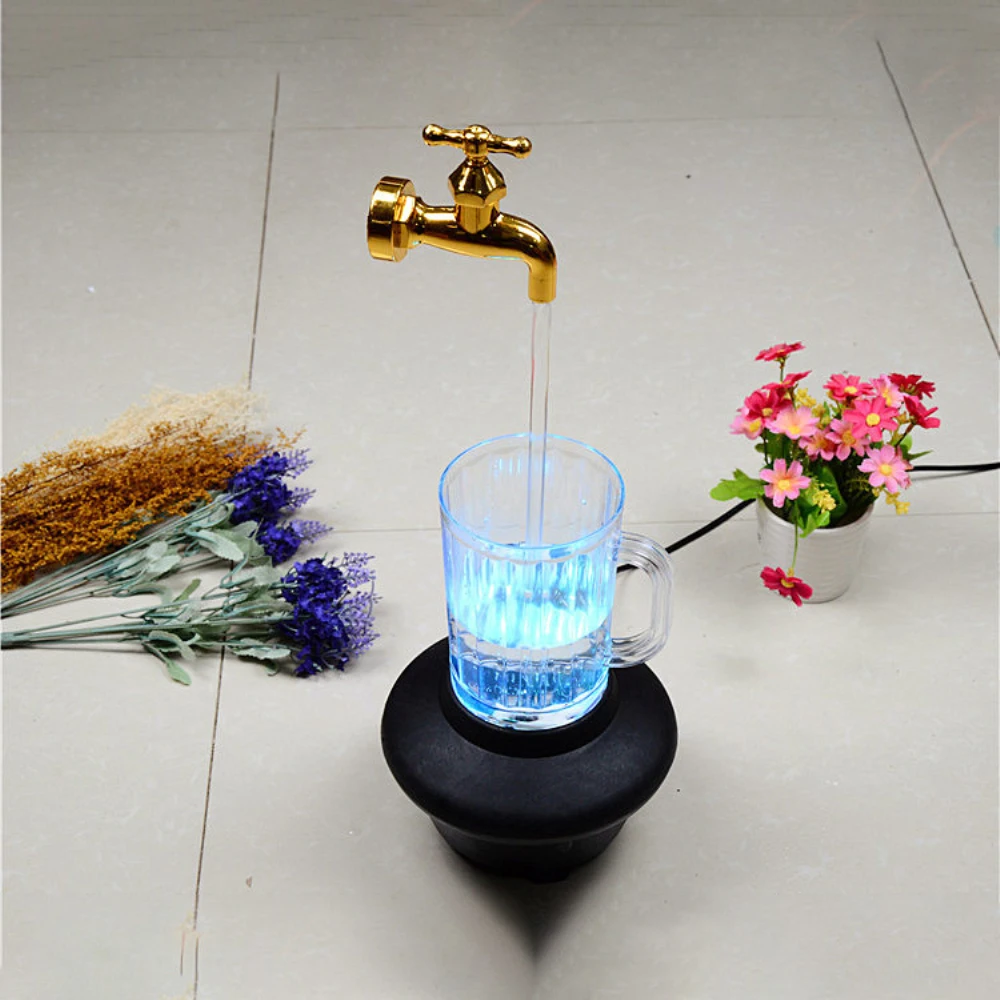 تغيير لون صنبور غير مرئية تتدفق صنبور سقي نافورة المنزل مكتب العائمة الحنفية نافورة ساحة فن الديكور #5