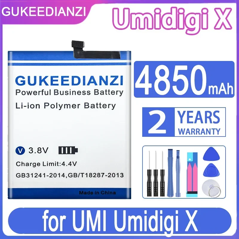 

Сменный аккумулятор GUKEEDIANZI для UmidigiX 4850 мАч, батарея для UMI Umidigi X + Бесплатные инструменты