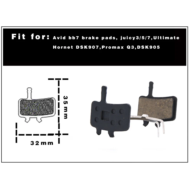 2 Pairs Bicycle Brake Pads MTB Bike Hydraulic Disc Brake Pads For Avid bb7 Juicy3/5/7 UItimate Hornet DSK907 Bicycle Parts