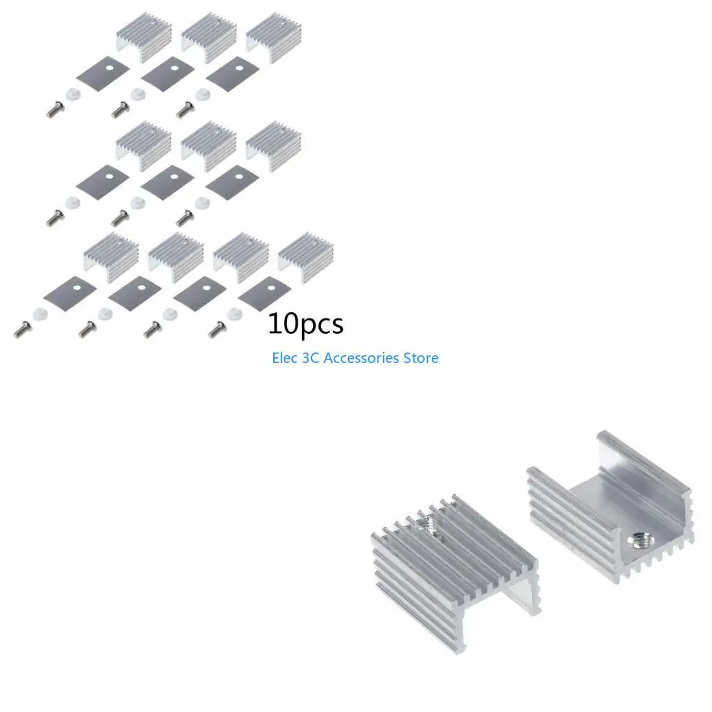 

Y51A 10pcs TO220 Cooler Cooling Radiator Aluminium TO-220 Heatsink TO 220 Heat Sink