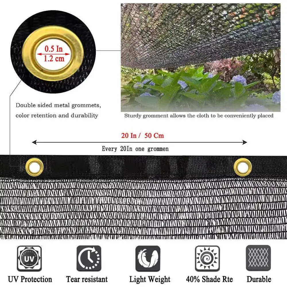 UV-Resistant 12x24 Ft Garden Shade Cloth for Plant Protection and Greenhouse Use