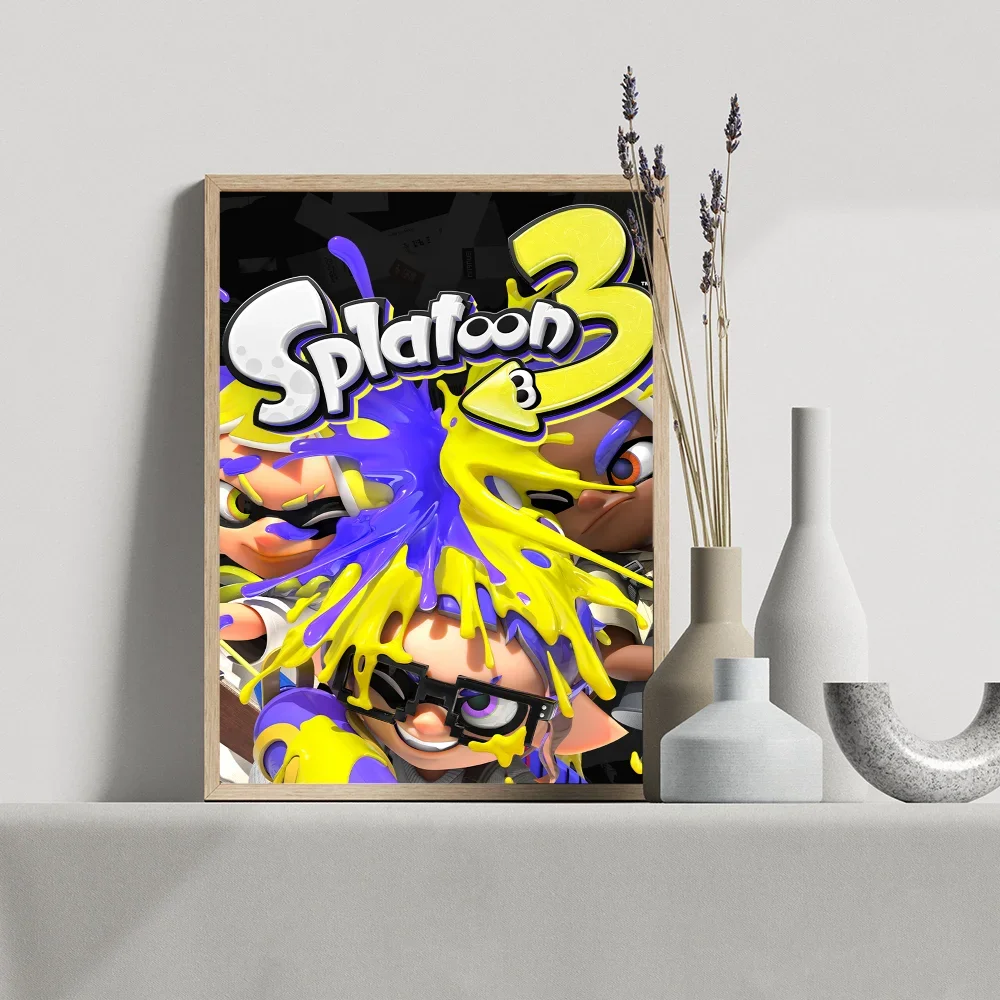 Game Splatoon 3 Anime Posters Sticky HD Quality Wall Art Retro Posters for Home Kawaii Room Decor