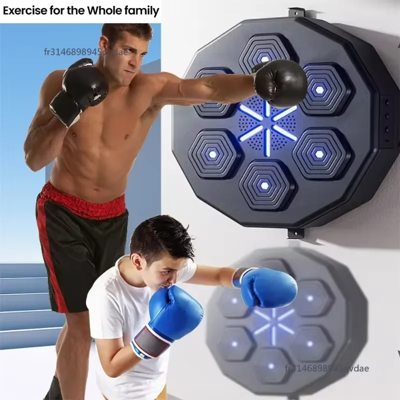 Music Boxing Machine Boxing Reaction Wall Target Smart Bluetooth Boxing Trainer Sandbag Punching Bag for Adult Kid Home Exercise